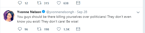 Stop Killing Yourself For Politicians - Yvonne Nelson