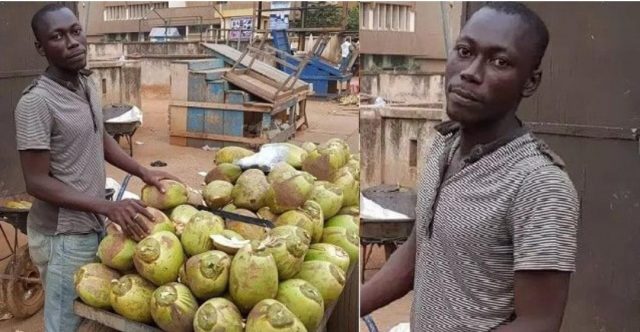 This is how it all Started: 27-year-old student of Tamale Technical University who sells coconut to pay his fees tells his story