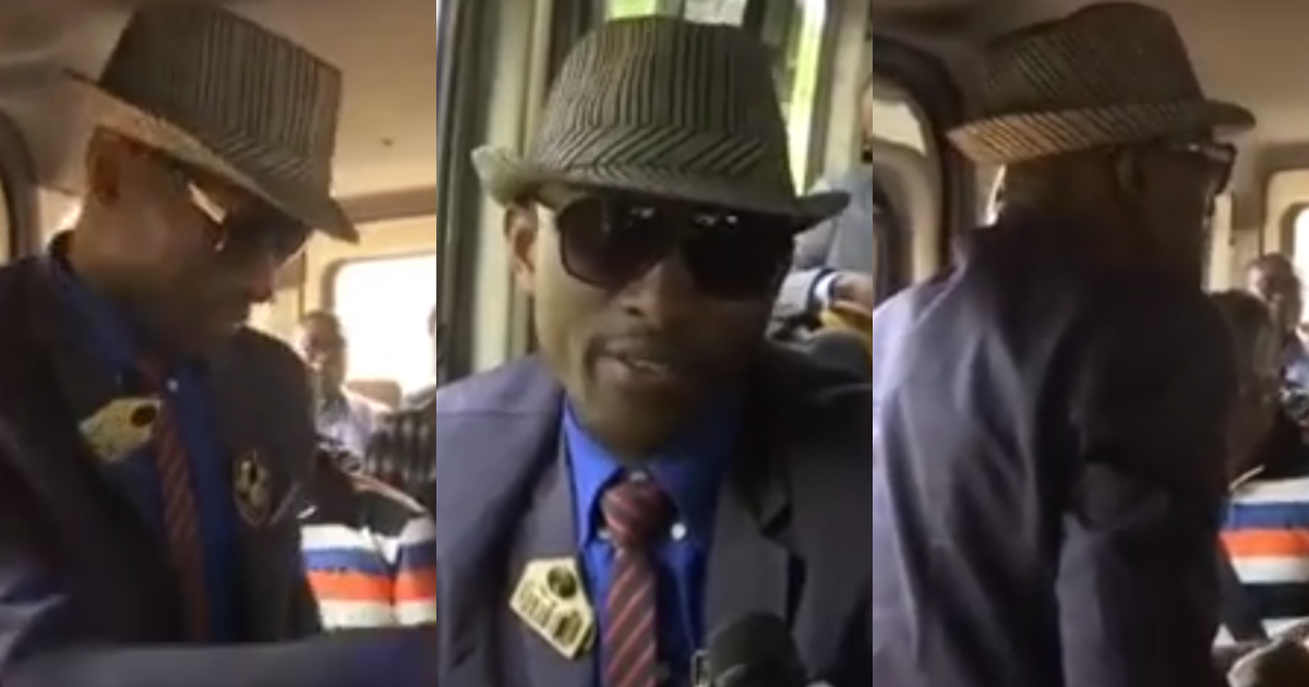 Video of trotro mate who wears suit and tie to work pops up