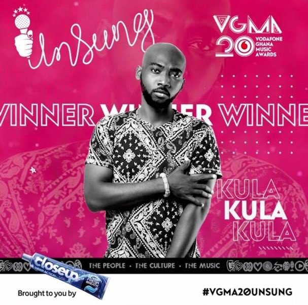 Recording and performing artiste Kula has emerged as the winner of the VGMA 2019 Unsung Artiste.