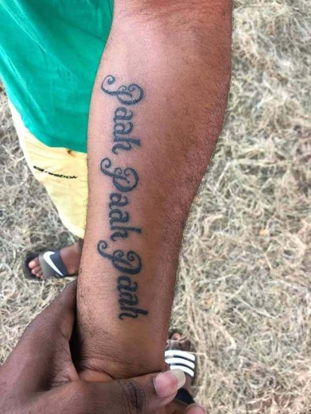 Fan of Shatta Wale tattoos ‘paah paah paah’ on his hand