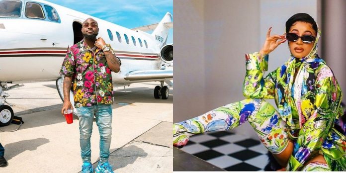 Cardi B reacts as Davido begs his father to give him back his private jet