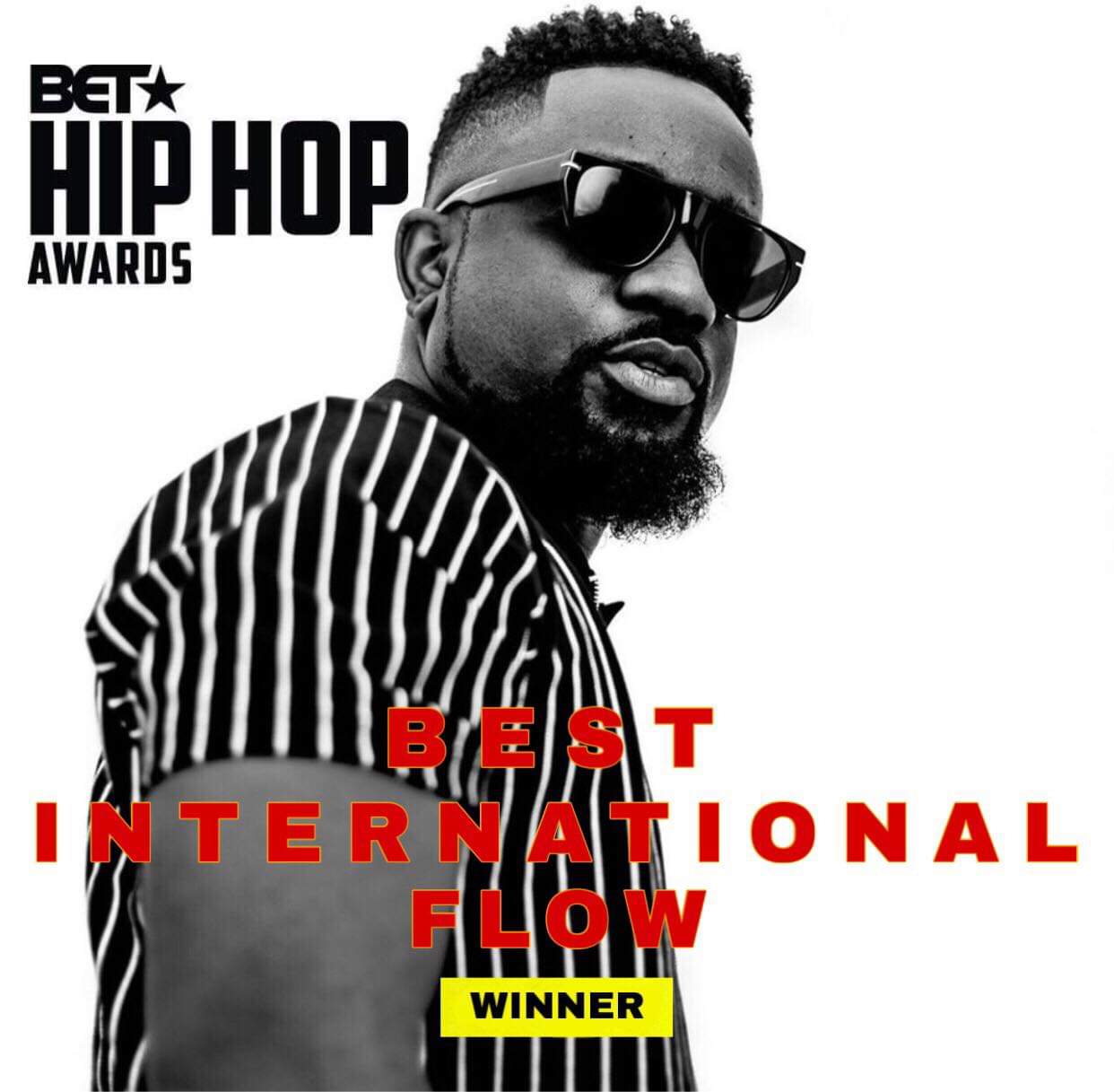 Sarkodie Wins BET Best International Flow  Act Award