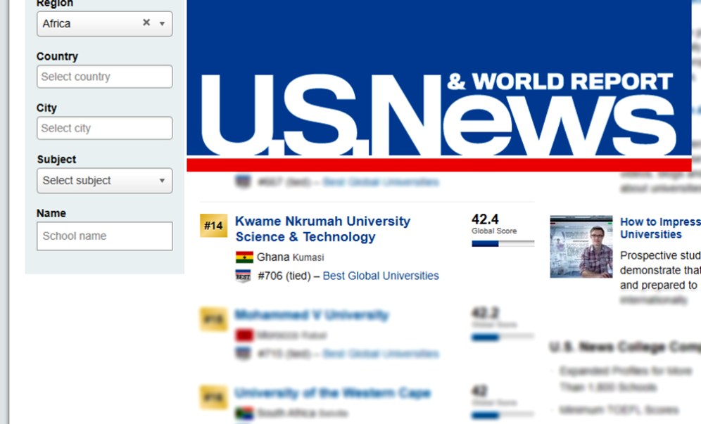 KNUST ranked as best university in West Africa by U.S. News and World Report 2019
