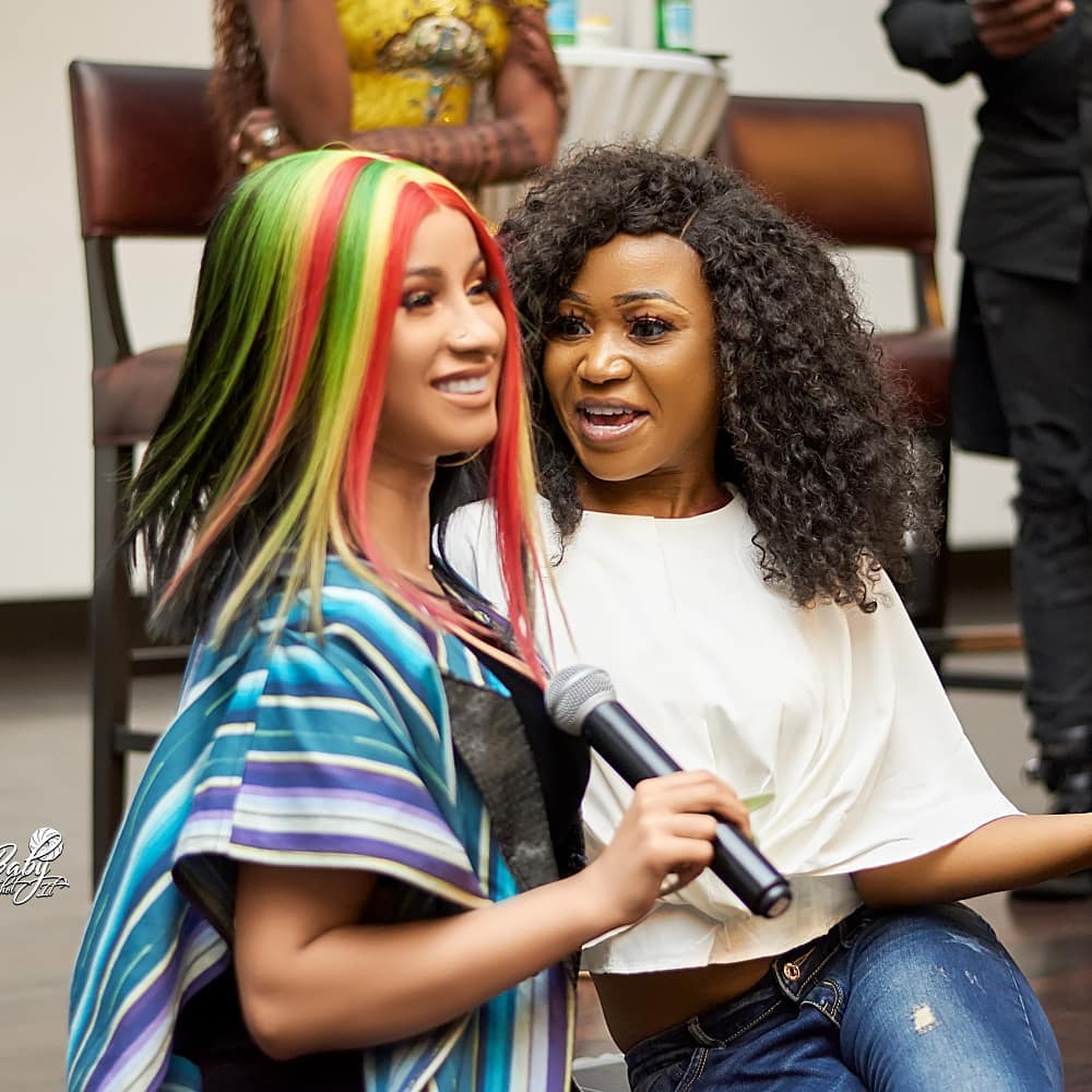 Akuapem Poloo Receives New LG Tv Set And AC From Cardi B