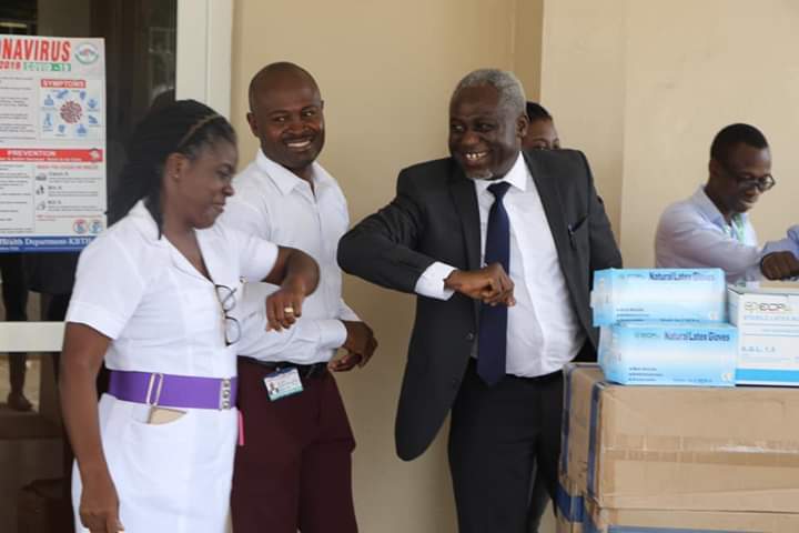 East Cantonment Pharmaceutical Ltd has donated 10 Cartons of Surgical gloves and 2 Cartons of Examination gloves to Korle Bu to aid in the Hospital’s fight against the Covid-19 pandemic.