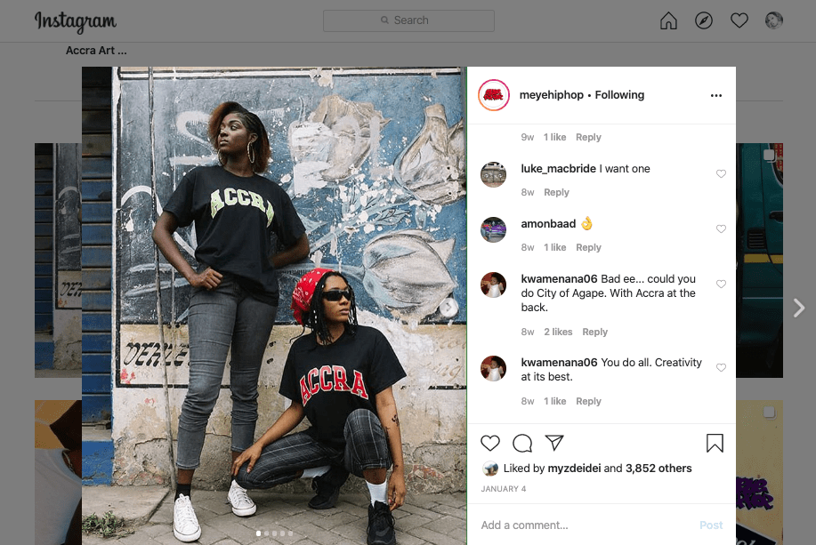 Fashion Icon Spotted Wearing Ghanaian Streetwear Brand, Meyehiphop.