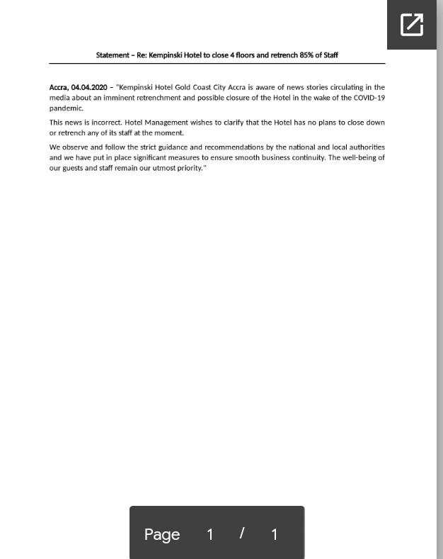 Kempinski denies suggestions it is laying off 85% of workers