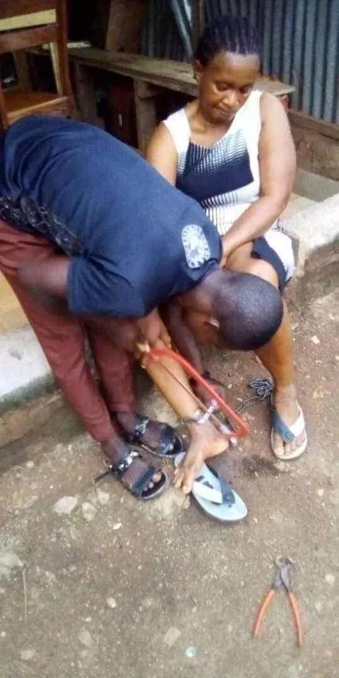 Woman Chained To A Pillar By Her Abusive Husband In Ebonyi Rescued